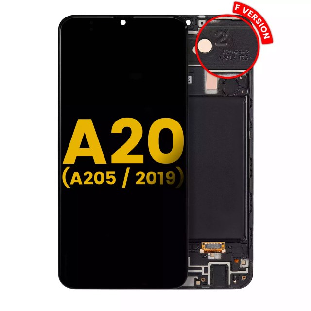 Display OLED completo con Frame per Samsung Galaxy A20 (A205 / 2019) (F Version) (Refurbished) (tutti i colori)