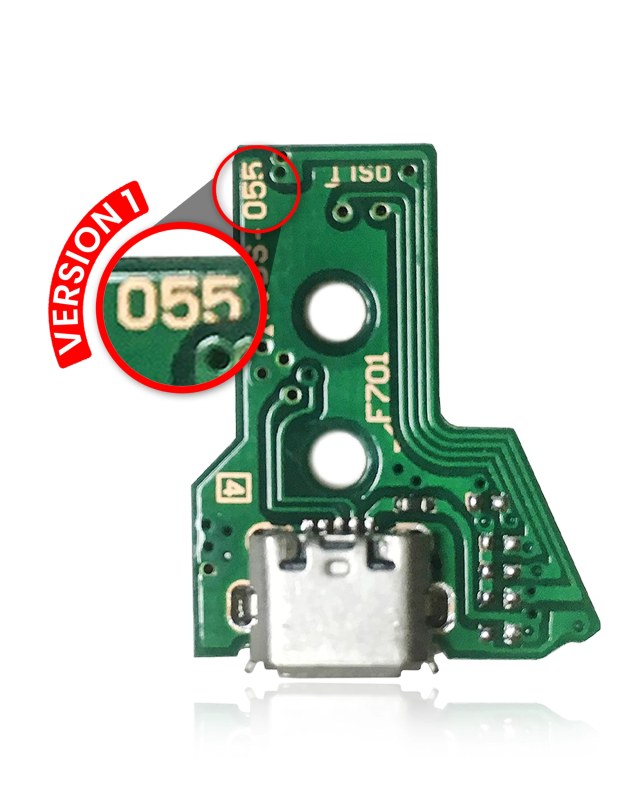 Micro USB Connettore di ricarica Scheda con 12-Pin flat per PlayStation 4 Controllers (Version 1: JDS-050 / JDS-055)