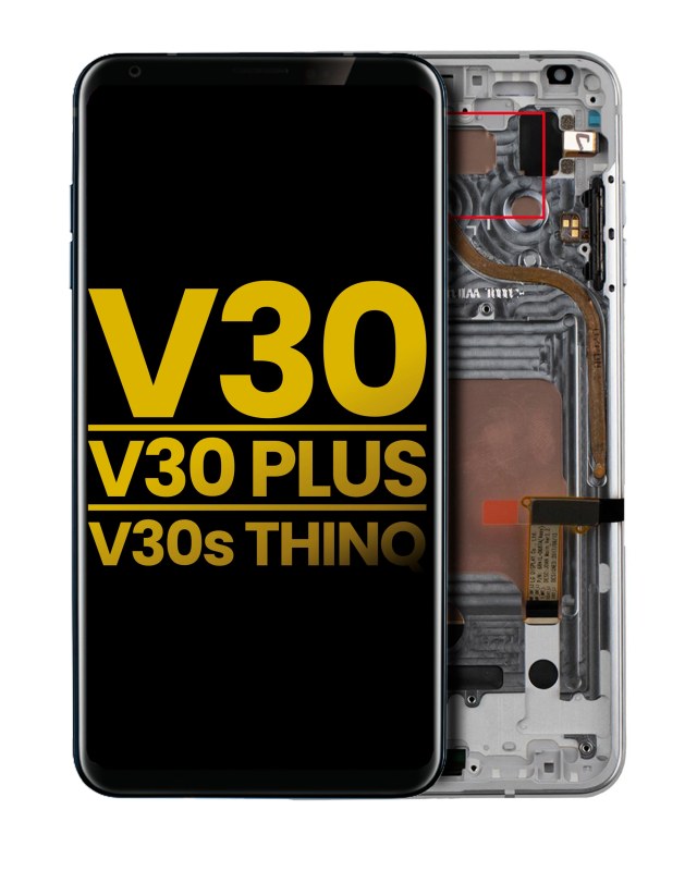 Display OLED completo con Frame per LG V30 / V30 Plus / V30S ThinQ (Refurbished) (Cloud Argento)
