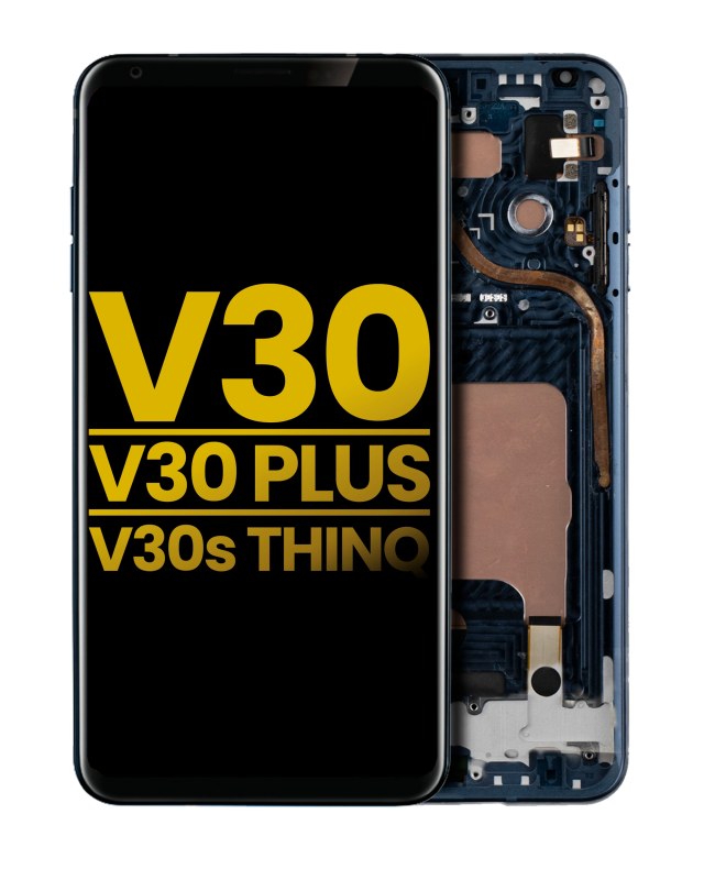 Display OLED completo con Frame per LG V30 / V30 Plus / V30S ThinQ (Refurbished) (Moroccan Blu)