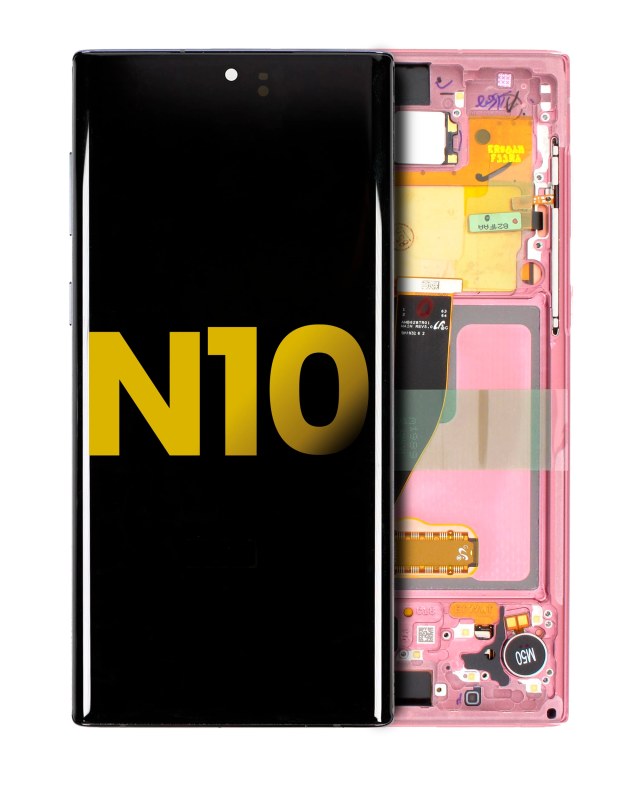 Display OLED completo con Frame per Samsung Galaxy Note 10 (Refurbished) (Aura Rosa)