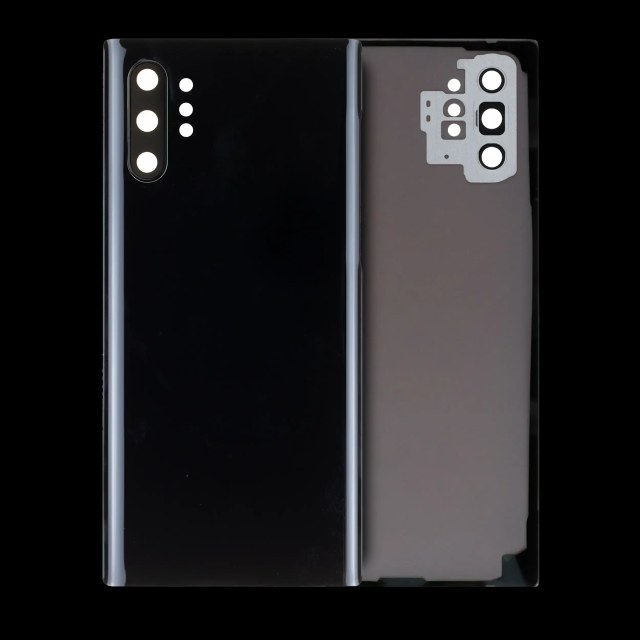 vetro cover posteriore con Vetro fotocamera per Samsung Galaxy Note 10 Plus / 5G (No Logo) (Aura Nero)