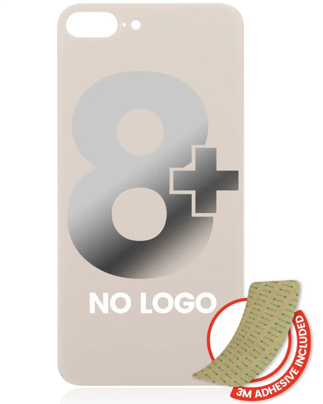 Vetro posteriore con 3M adesivo per iPhone 8 Plus (No Logo / Large Camera Hole) (Oro)