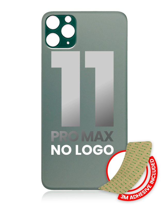 Vetro posteriore con 3M adesivo per iPhone 11 Pro Max (No Logo / Large Camera Hole) (Mezzanotte Verde)