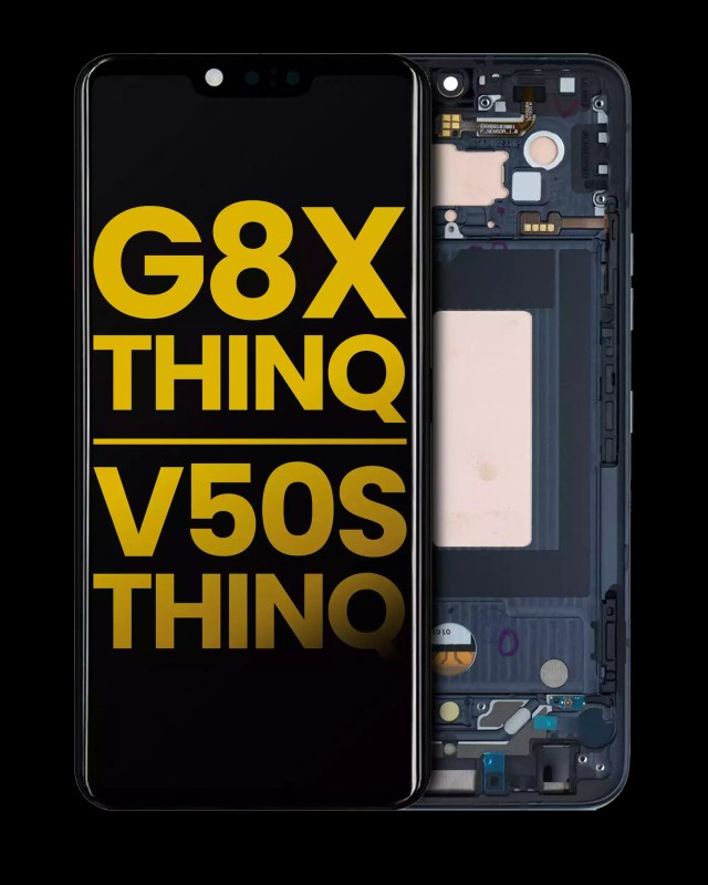 Display OLED completo con Frame per LG G8X ThinQ / V50S ThinQ 5G (Refurbished) (Aurora Nero)