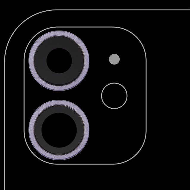 Lente fotocamera posteriore con staffa e Cornice per iPhone 11 ( 2 Piece) (Real Sapphire / Premium) (Viola)