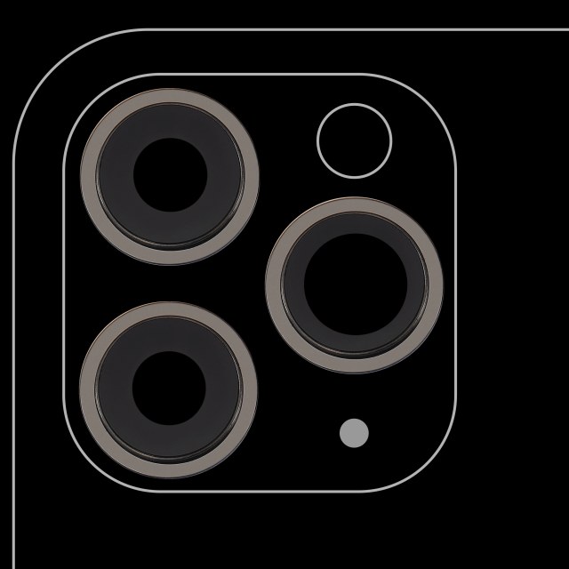 Lente fotocamera posteriore con staffa e Cornice per iPhone 11 Pro / Pro Max (3 set pezzi) (Real Sapphire / Premium) (Nero)