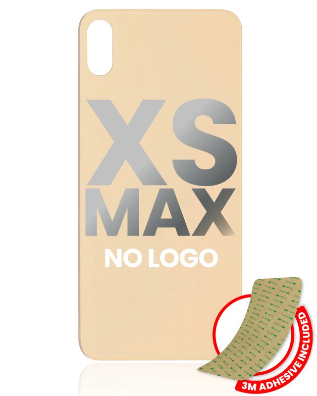 Vetro posteriore con 3M adesivo per iPhone XS Max (No Logo / Large Camera Hole) (Oro)