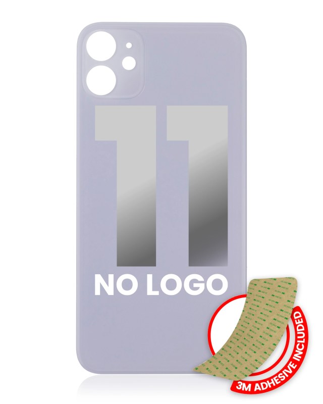 Vetro posteriore con 3M adesivo per iPhone 11 (No Logo / Large Camera Hole) (Viola)