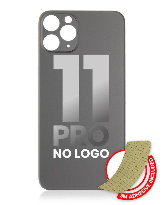 Vetro posteriore con 3M adesivo per iPhone 11 Pro (No Logo / Large Camera Hole) (Grigio siderale)