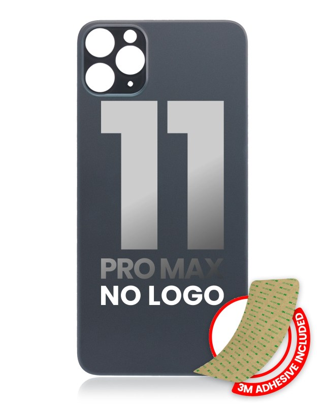 Vetro posteriore con 3M adesivo per iPhone 11 Pro Max (No Logo / Large Camera Hole) (Grigio siderale)