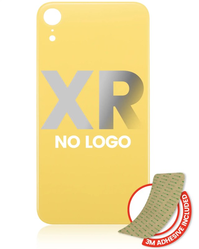 Vetro posteriore con 3M adesivo per iPhone XR (No Logo / Large Camera Hole) (Giallo)
