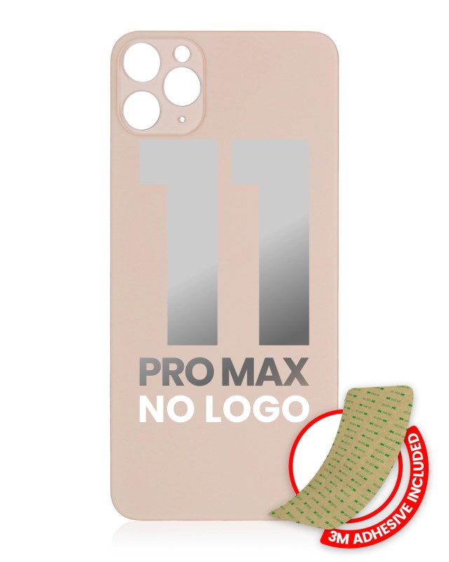 Vetro posteriore con 3M adesivo per iPhone 11 Pro Max (No Logo / Large Camera Hole) (Oro)
