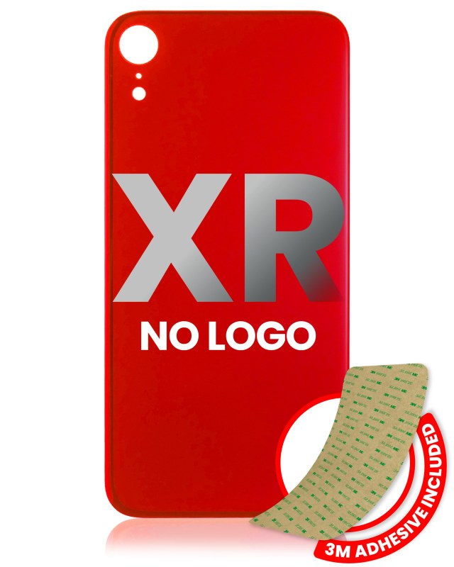 Vetro posteriore con 3M adesivo per iPhone XR (No Logo / Large Camera Hole) (Rosso)