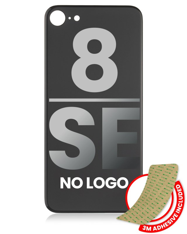 Vetro posteriore con 3M adesivo per iPhone 8 / SE (2020) (No Logo / Large Camera Hole) (Grigio siderale)
