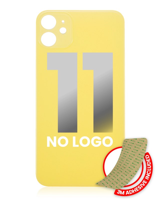 Vetro posteriore con 3M adesivo per iPhone 11 (No Logo / Large Camera Hole) (Giallo)