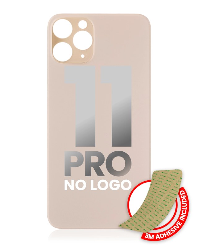 Vetro posteriore con 3M adesivo per iPhone 11 Pro (No Logo / Large Camera Hole) (Oro)