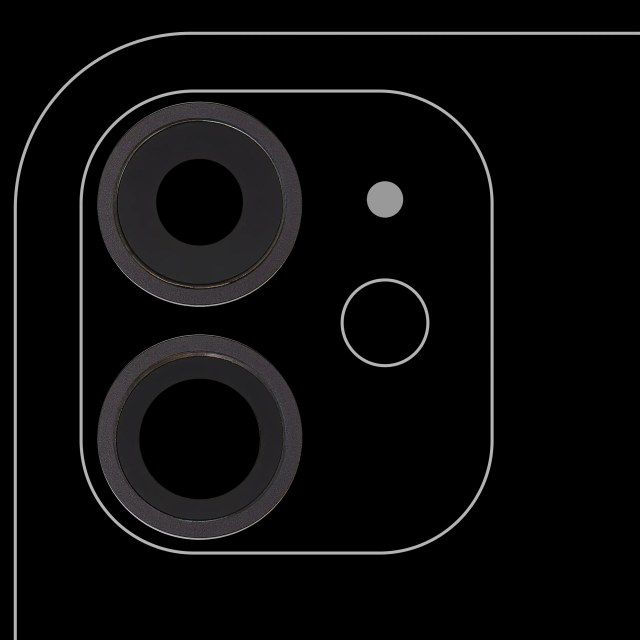 Lente fotocamera posteriore con staffa e Cornice per iPhone 11 ( 2 Piece) (Real Sapphire / Premium) (Nero)