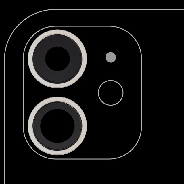 Lente fotocamera posteriore con staffa e Cornice per iPhone 11 ( 2 Piece) (Real Sapphire / Premium) (Bianco)