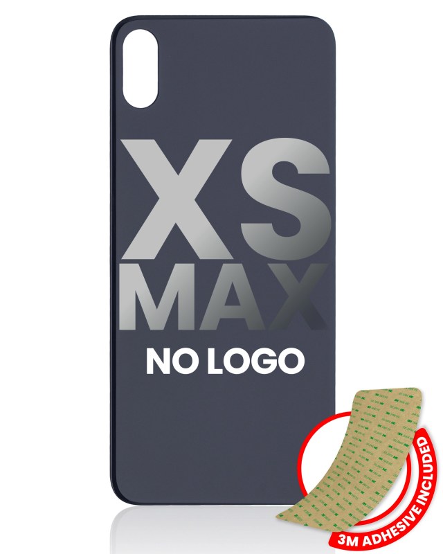 Vetro posteriore con 3M adesivo per iPhone XS Max (No Logo / Large Camera Hole) (Grigio siderale)