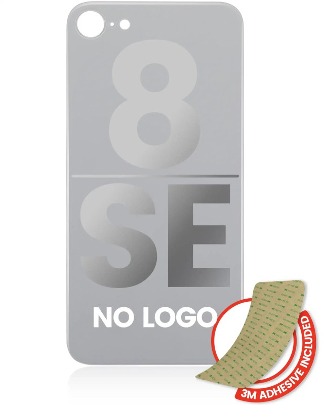 Vetro posteriore con 3M adesivo per iPhone 8 / SE (2020) (No Logo / Large Camera Hole) (Argento)