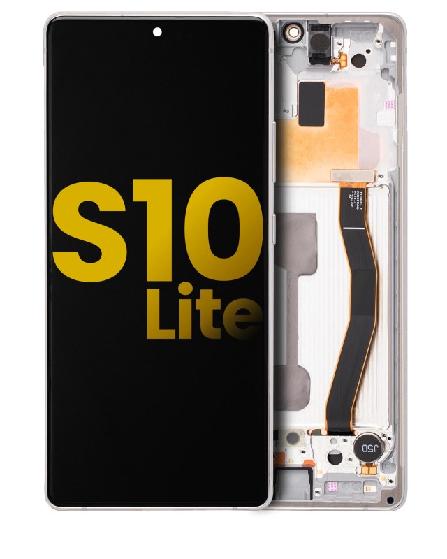 Display OLED completo con Frame per Samsung Galaxy S10 Lite (Refurbished) (Prism Bianco)