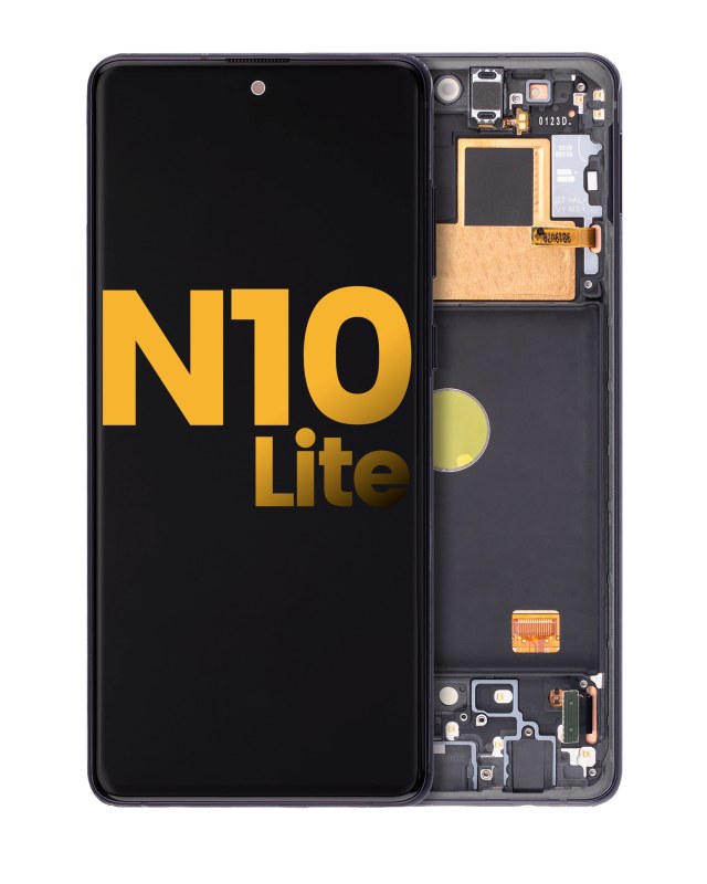 Display OLED completo con Frame per Samsung Galaxy Note 10 Lite (Refurbished) (Aura Nero)