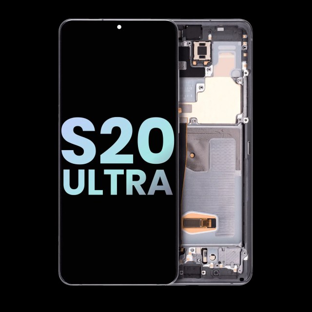 Display OLED completo con Frame per Samsung Galaxy S20 Ultra 5G (Service Pack) (Grigio cosmico)