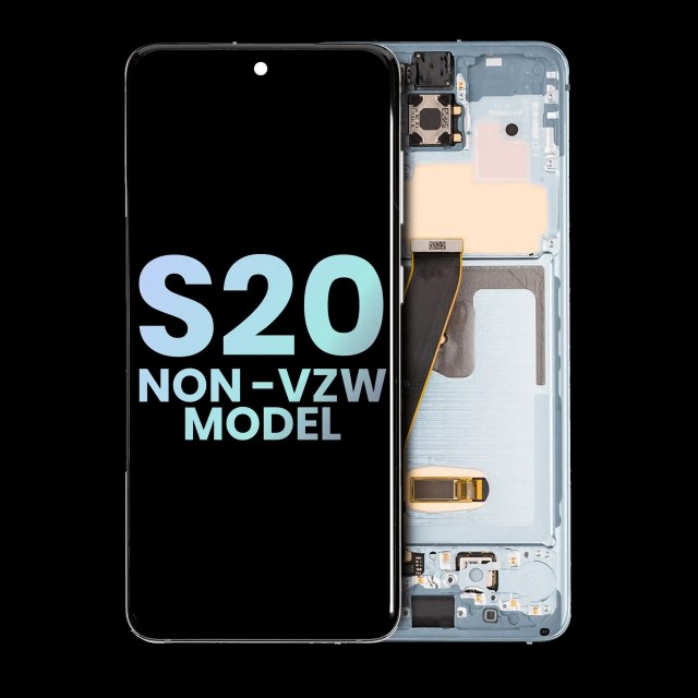 Display OLED completo con Frame per Samsung Galaxy S20 5G (Non-Verizon 5G UW Frame) (Service Pack) (Cloud Blu)