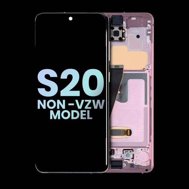 Display OLED completo con Frame per Samsung Galaxy S20 5G (Non-Verizon 5G UW Frame) (Service Pack) (Cloud Rosa)
