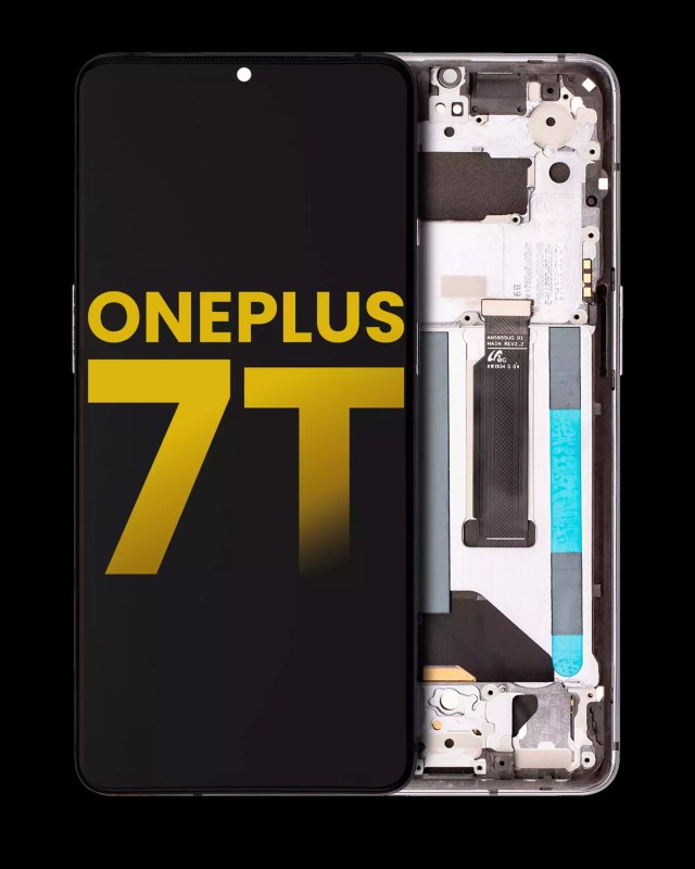 Display OLED completo con Frame per OnePlus 7T (Refurbished) (Frosted Argento)