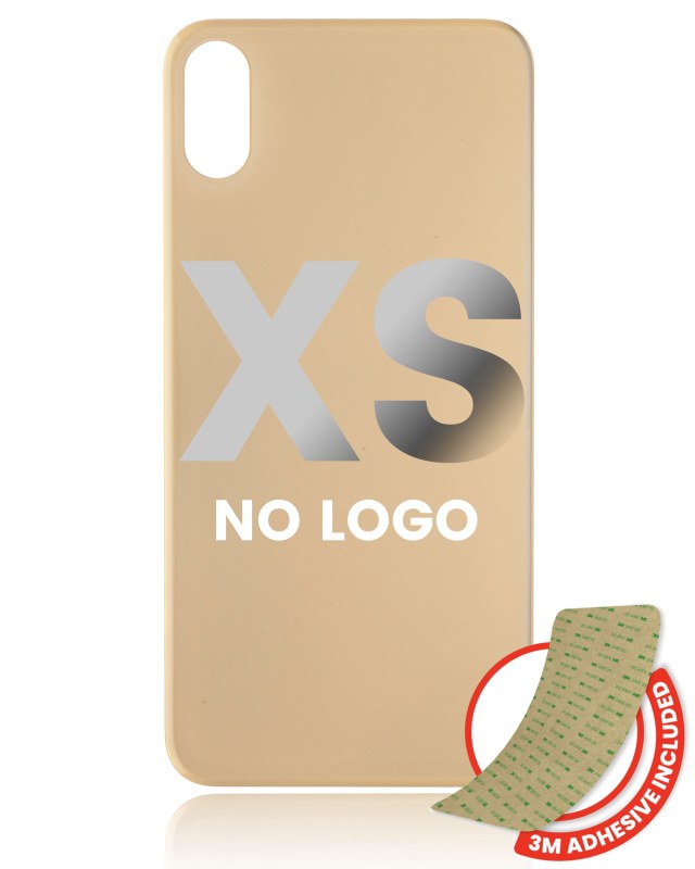 Vetro posteriore con 3M adesivo per iPhone XS (No Logo / Large Camera Hole) (Oro)