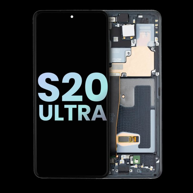Display OLED completo con Frame per Samsung Galaxy S20 Ultra 5G (Service Pack) (Nero cosmico)