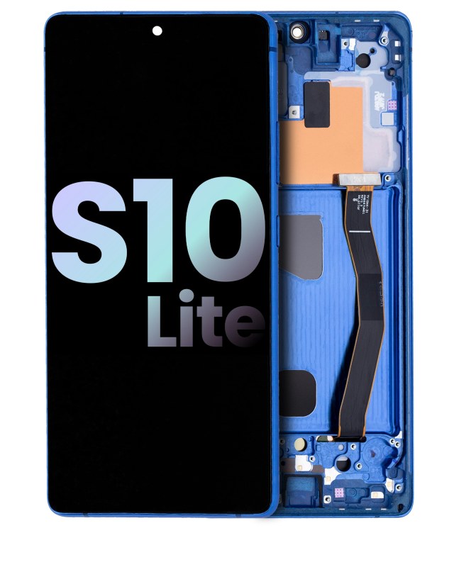 Display OLED completo con Frame per Samsung Galaxy S10 Lite (Service Pack) (Prism Blu)