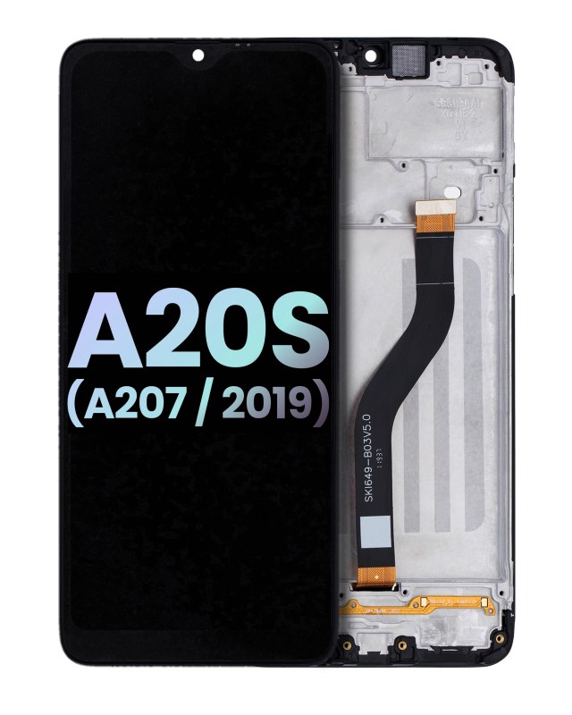 Display LCD completo con Frame per Samsung Galaxy A20s (A207 / 2019) (Service Pack) (tutti i colori)
