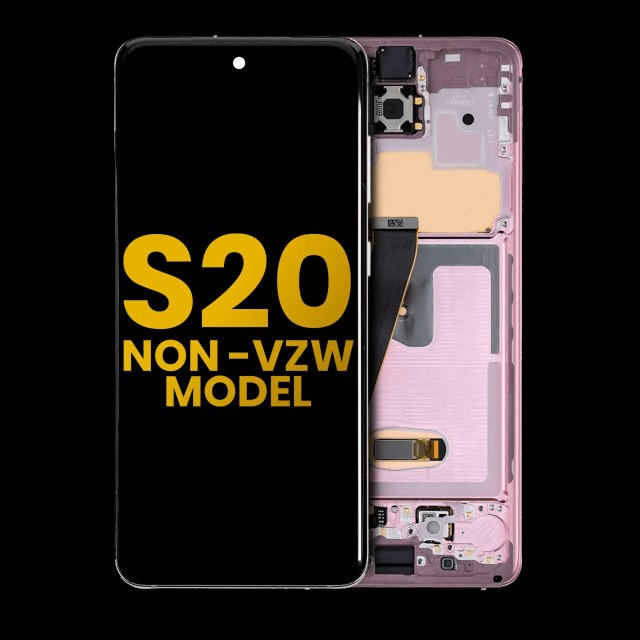 Display OLED completo con Frame per Samsung Galaxy S20 5G (Non-Verizon 5G UW Frame) (Refurbished) (Cloud Rosa)