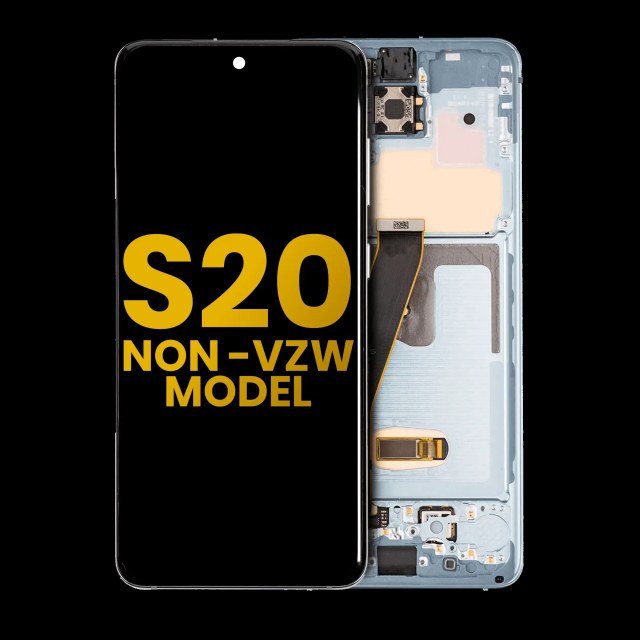 Display OLED completo con Frame per Samsung Galaxy S20 4G / 5G (Non-Verizon 5G UW Frame) (Refurbished) (Cloud Blu)