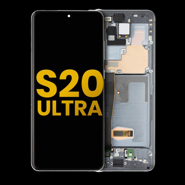 Display OLED completo con Frame per Samsung Galaxy S20 Ultra 5G (Refurbished) (Grigio cosmico)