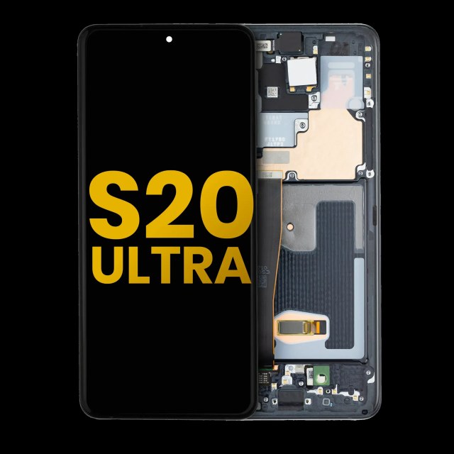 Display OLED completo con Frame per Samsung Galaxy S20 Ultra 5G (Refurbished) (Nero cosmico)