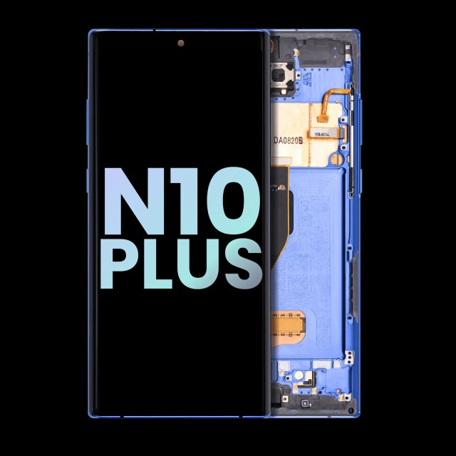 Display OLED completo con Frame per Samsung Galaxy Note 10 Plus / 5G (Service Pack) (Aura Blu)