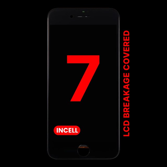 Display LCD completo con Steel Plate per iPhone 7 (Nero)