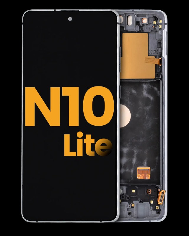 Display OLED completo con Frame per Samsung Galaxy Note 10 Lite (Refurbished) (Aura Glow / Argento)
