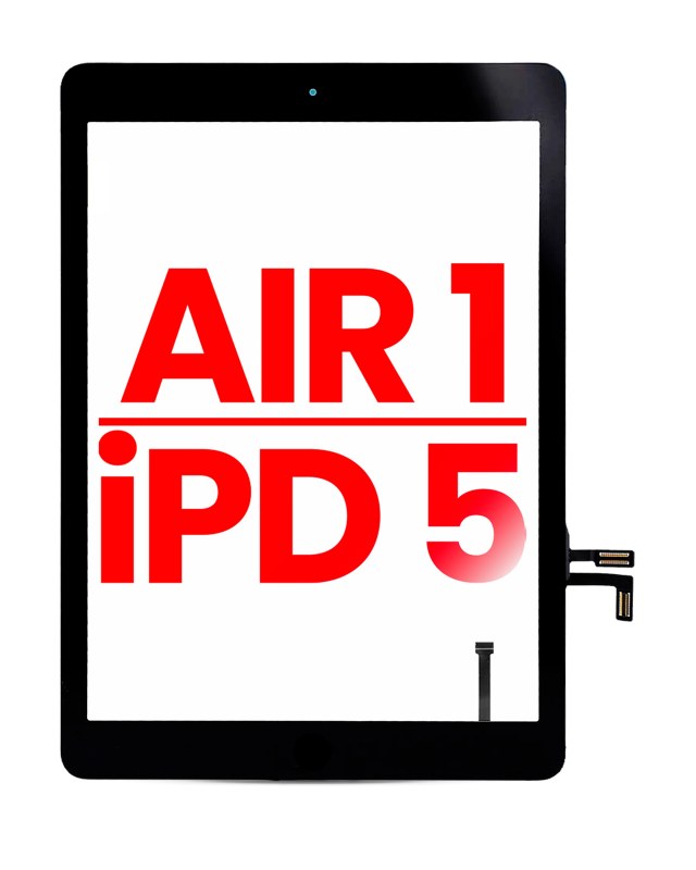 Touch screen per iPad Air 1 / iPad 5 (2017) (Tasto Home Pre-Installed per iPad Air 1) (Aftermarket Plus) (Nero)
