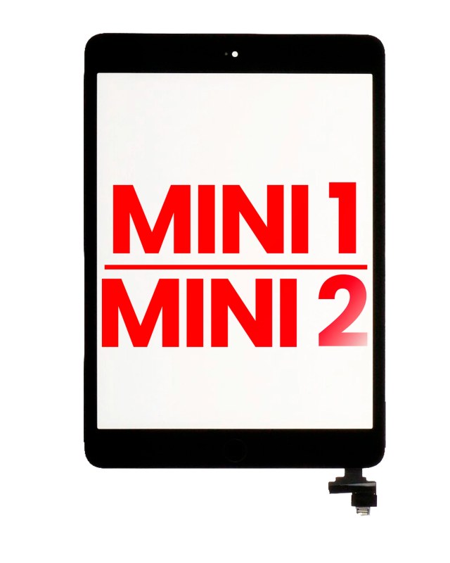 Touch screen con IC Chip e Tasto Home Pre-Installed per iPad Mini 1 / iPad Mini 2 (Aftermarket Plus) (Nero)
