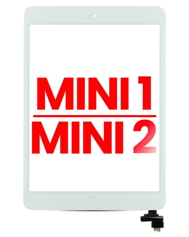 Touch screen con IC Chip e Tasto Home Pre-Installed per iPad Mini 1 / iPad Mini 2 (Aftermarket Plus) (Bianco)