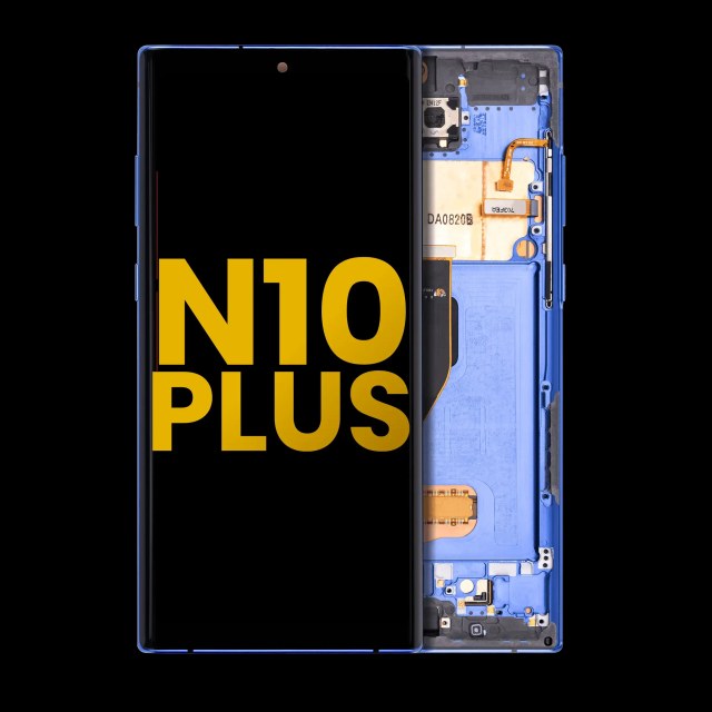 Display OLED completo con Frame per Samsung Galaxy Note 10 Plus / 5G (Refurbished) (Blu)