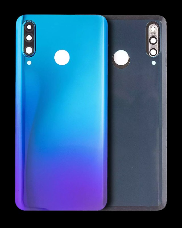 vetro cover posteriore con Vetro fotocamera per Huawei P30 Lite / Nova 4E (6GB RAM / senza Logo) (Peacock Blu)