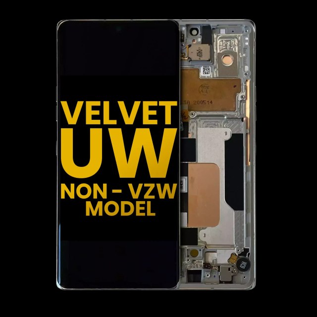 Display OLED completo con Frame per LG Velvet 5G (Non-Verizon 5G UW Frame) (Refurbished) (Argento)