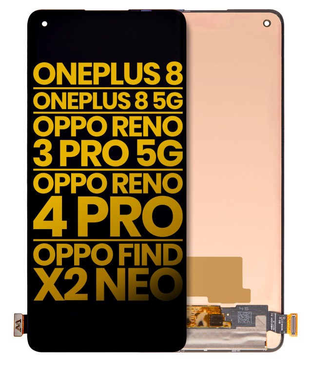 Display OLED completo senza Frame per OnePlus 8 / 5G / OPPO Reno 3 Pro 5G / OPPO Reno 4 Pro / OPPO Find X2 Neo (Refurbished) (tutti i colori)
