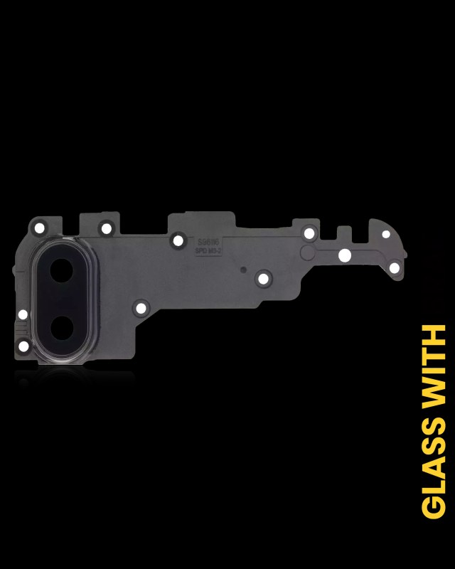 Lente fotocamera posteriore con staffa / Cornice per Samsung Galaxy A10S (Nero)